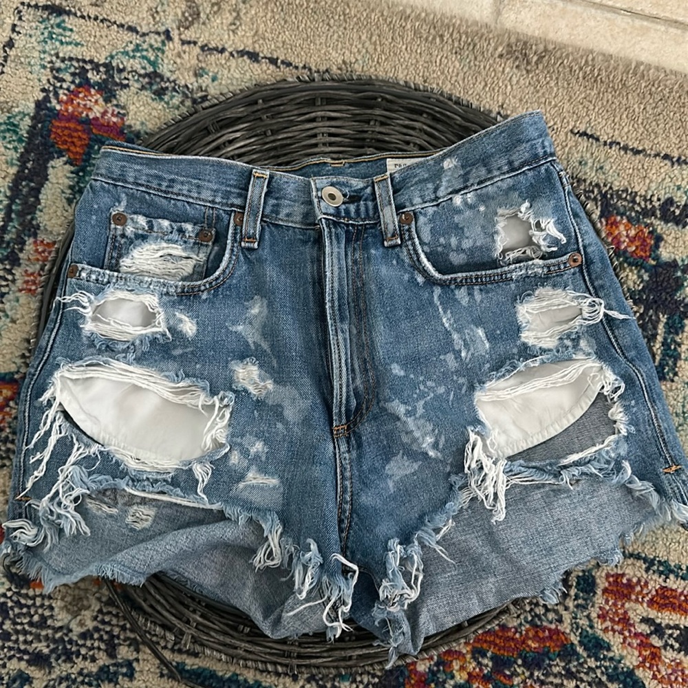 Rag and bone denim distressed shorts.